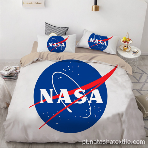 Conjunto de cama escovada de impressão digital de astronauta da NASA